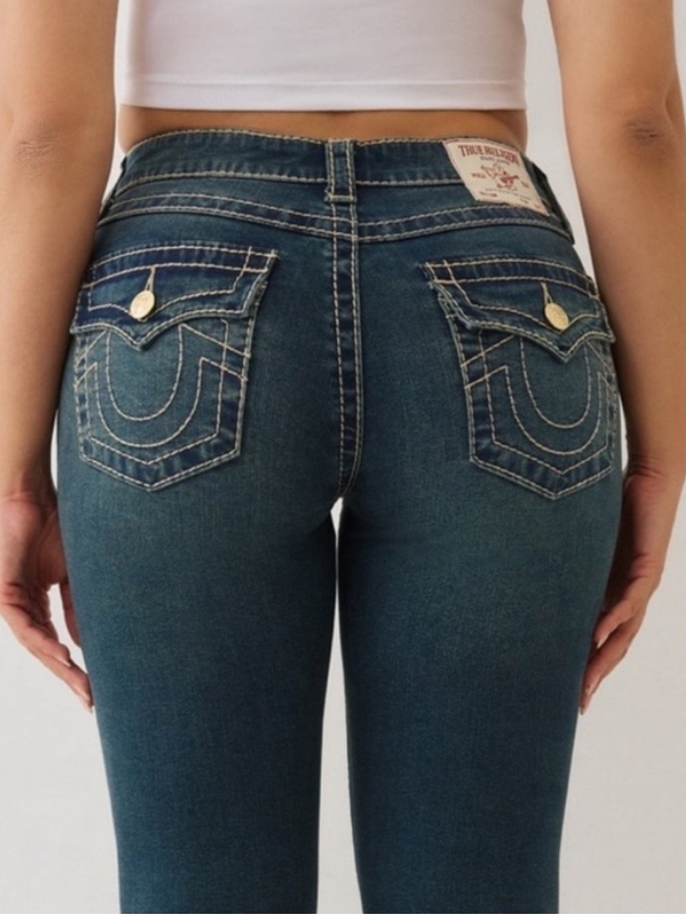 True Religion Jeans Jennie Flap Skinny Medium Toasted Cinnamon Wash Size 30
